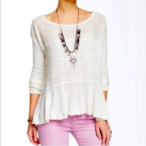 Free People Kristobel sweater with Ruffled Hem